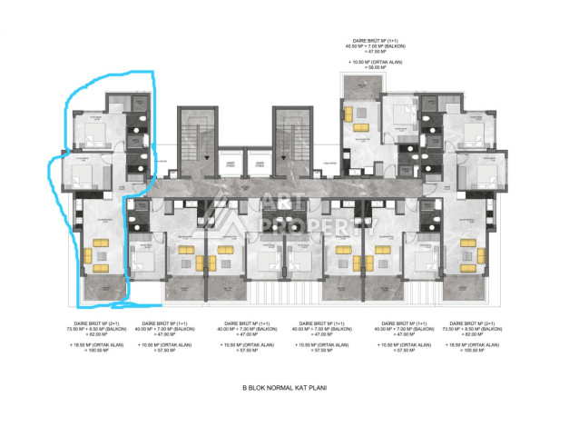 Квартира 2+1 в Авсалларе в премиум комплексе - Ракурс 9