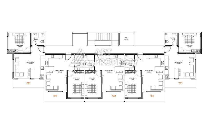 Квартира 1+1 в новом доме в центре Авсаллара - Ракурс 11