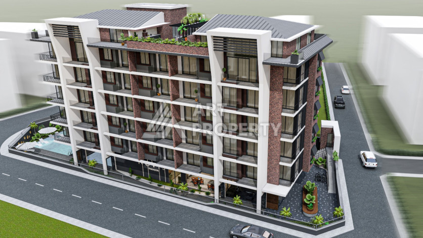 Новый инвестиционных проект в центре Алании, в 250м от пляжа Кейкубат - Ракурс 3