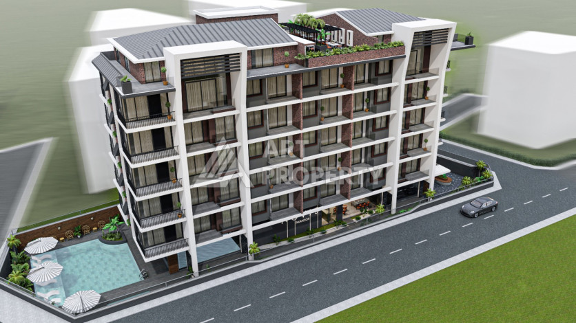 Новый инвестиционных проект в центре Алании, в 250м от пляжа Кейкубат - Ракурс 4