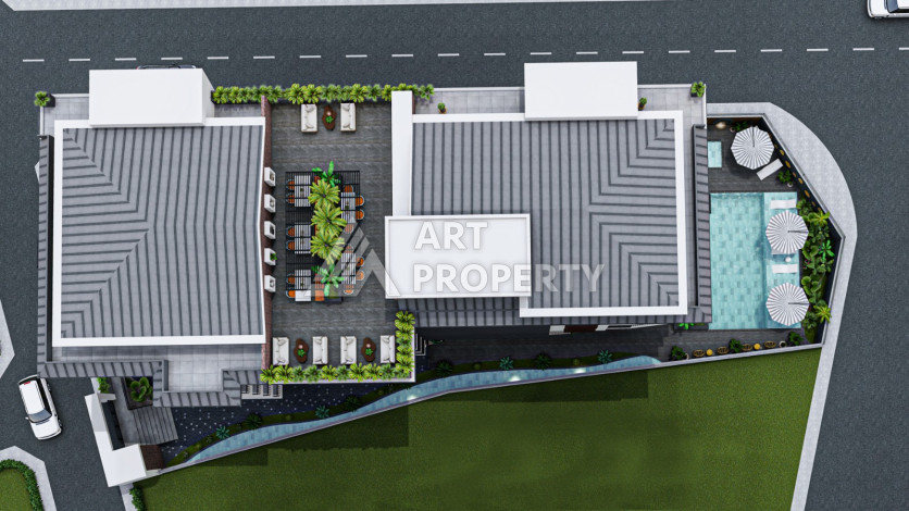 Новый инвестиционных проект в центре Алании, в 250м от пляжа Кейкубат - Ракурс 5