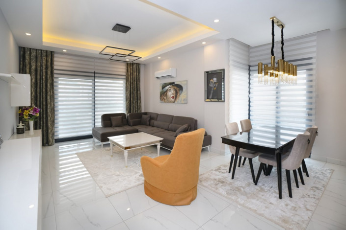 Меблированная четырехкомнатная квартира в районе Оба, 121 м2 - Ракурс 3