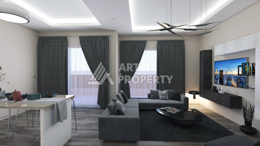 Двухуровневая квартира 2+1 в комплексе на завершающем этапе строительства в центре Алании - Ракурс 2