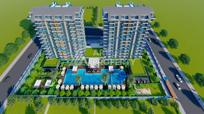 Новые апартаменты 1+1 в комплексе с пятизвездочной инфраструктурой в районе Махмутлар - Ракурс 4