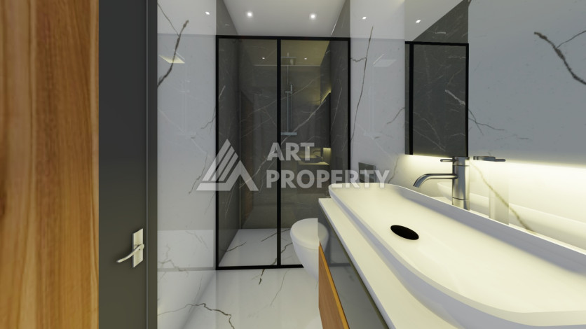 Новые апартаменты 1+1 в комплексе с пятизвездочной инфраструктурой в районе Махмутлар - Ракурс 12