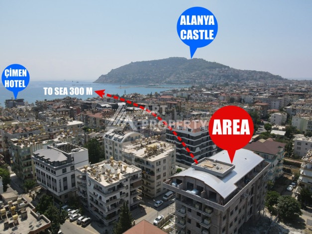 Квартира 3+1 всего 300 метров от моря в центре Аланьи - Ракурс 5