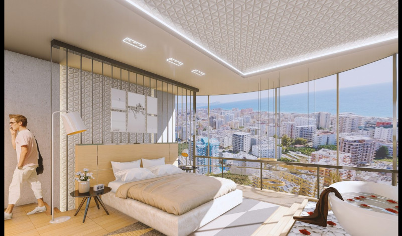 Квартиры 1+1 в новостроящемся комплексе с отельной инфраструктурой в Махмутларе, 56 м2 - Ракурс 7