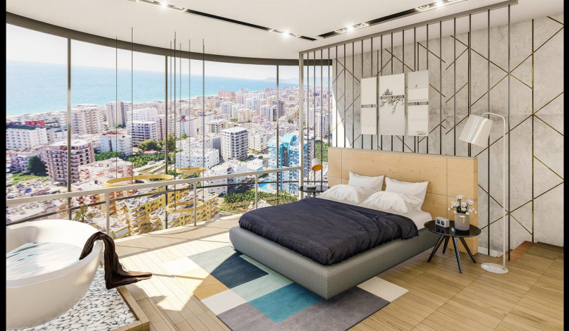 Квартиры 1+1 в новостроящемся комплексе с отельной инфраструктурой в Махмутларе, 56 м2 - Ракурс 8