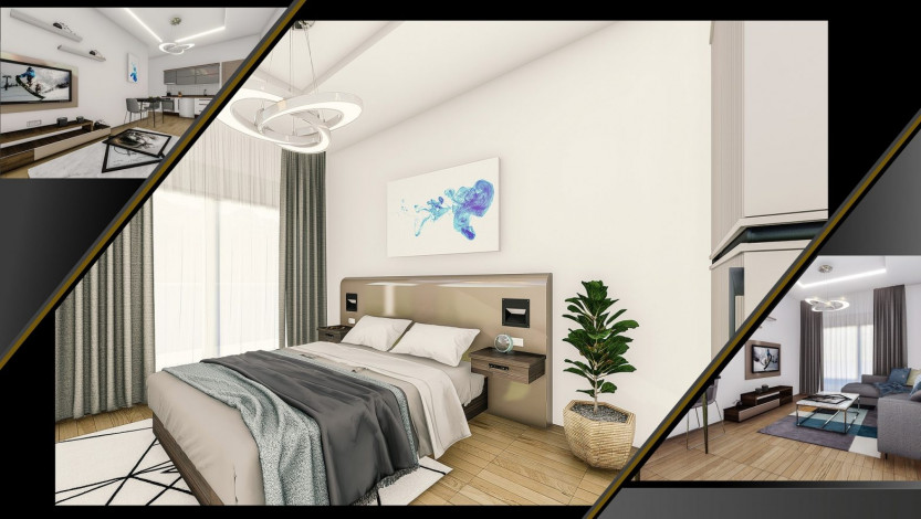 Квартиры 1+1 в новостроящемся комплексе с отельной инфраструктурой в Махмутларе, 56 м2 - Ракурс 10