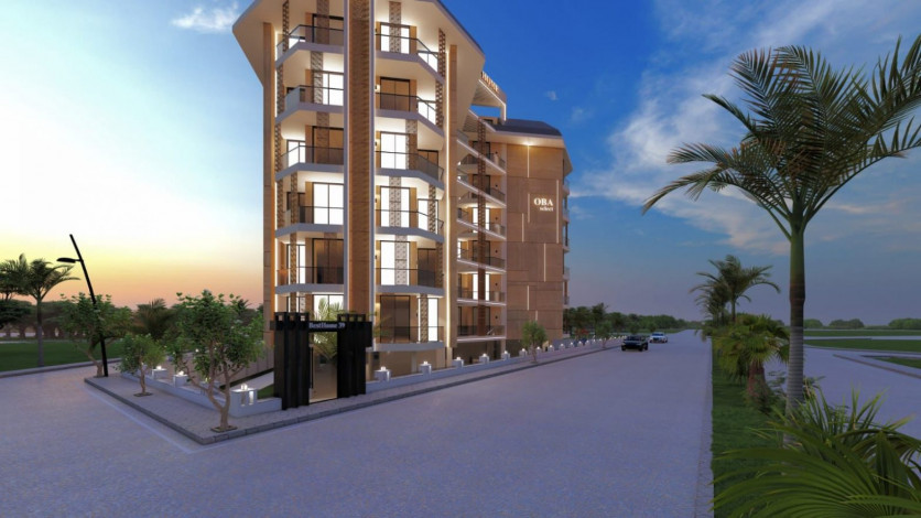 Стартует строительство нового проекта в 350 метрах от пляжа Средиземногоморя в районе Оба, 55-161 м2. - Ракурс 3