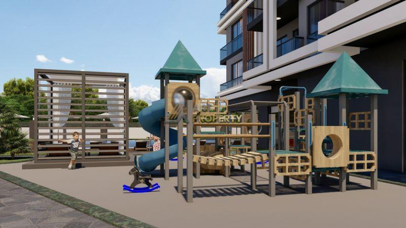 Инвестиционный проект на стадии строительства. Квартиры 1+1, 2+1 и 3+1 пентхаусы по стартовым ценам! Авсаллар, Алания. - Ракурс 3