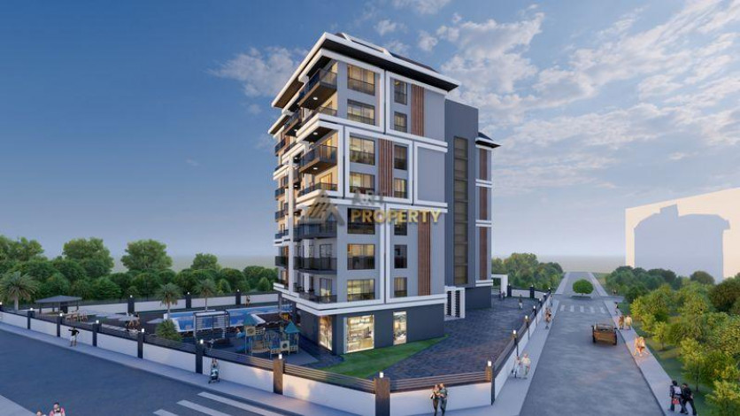 Инвестиционный проект на стадии строительства. Квартиры 1+1, 2+1 и 3+1 пентхаусы по стартовым ценам! Авсаллар, Алания. - Ракурс 9