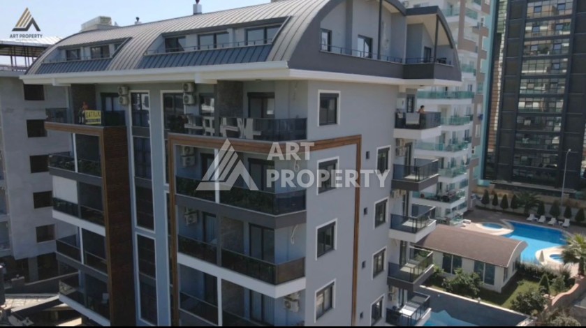 1+1 на 5м этаже в новом комплекске, 55 м.кв. 250м от моря в Махмутларе - Ракурс 12