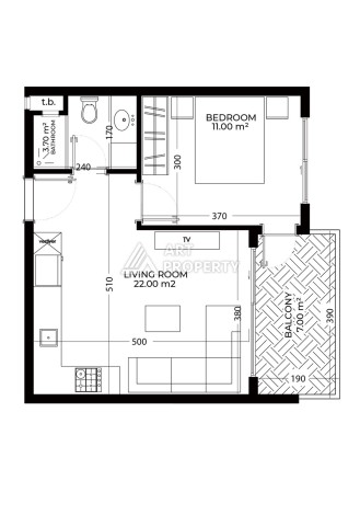 Премиальные апартаменты 1+1 в новом престижном комплексе в самом центре Алании - Ракурс 3