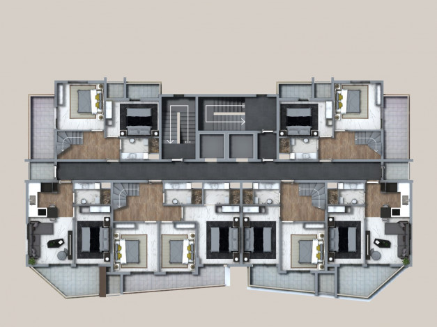 Комплекс на этапе строительства в центре района Авсаллар, 56-159 м2 - Ракурс 27