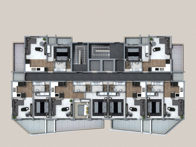 Комплекс на этапе строительства в центре района Авсаллар, 56-159 м2 - Ракурс 29