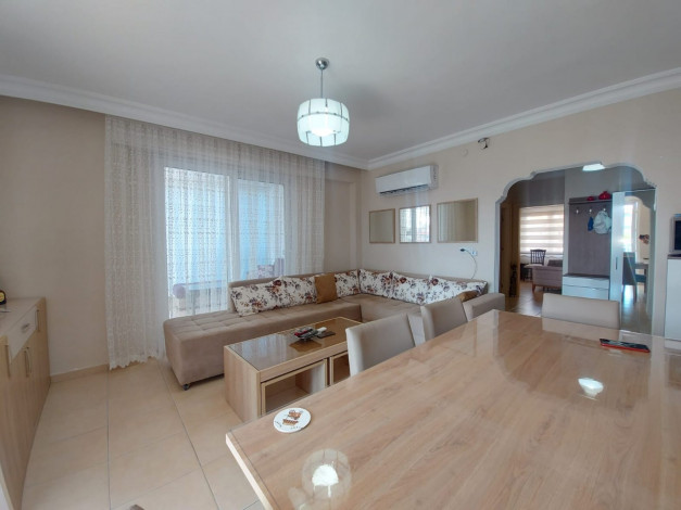 Трехкомнатная меблированная квартира в 100 метрах от Средиземного моря в Махмутлар, 120 м2 - Ракурс 12