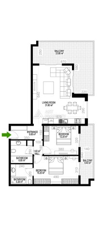 Шикарная квартира2+1 в Махмутларе , площадью 135 кв.м - Ракурс 14