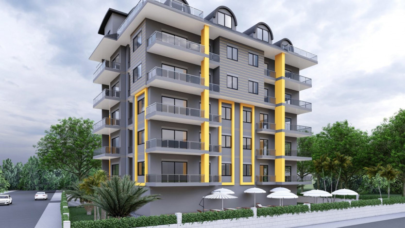 Новый проект квартир с видом на море в зеленом районе Авсаллар, от 100м² до 175м² - Ракурс 0