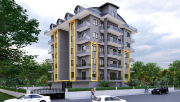 Новый проект квартир с видом на море в зеленом районе Авсаллар, от 100м² до 175м² - Ракурс 5