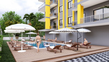Новый проект квартир с видом на море в зеленом районе Авсаллар, от 100м² до 175м² - Ракурс 8