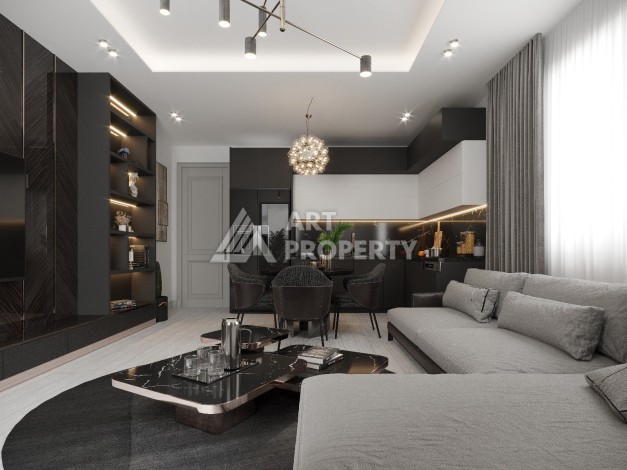 Квартиры планировки 1+1, 2+1, 3+1 на этапе строительства в открытом районе для ВНЖ Оба Алания - Ракурс 6