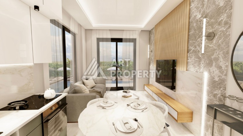 Видовые апартаменты 1+1 ,2+1 на начальном этапе строительства в открытом для ВНЖ районе Алании Паяллар - Ракурс 6