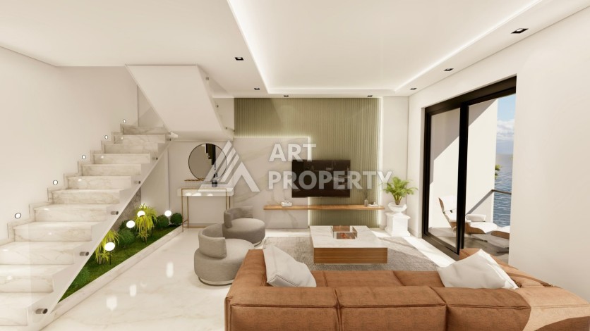 Видовые апартаменты 1+1 ,2+1 на начальном этапе строительства в открытом для ВНЖ районе Алании Паяллар - Ракурс 11