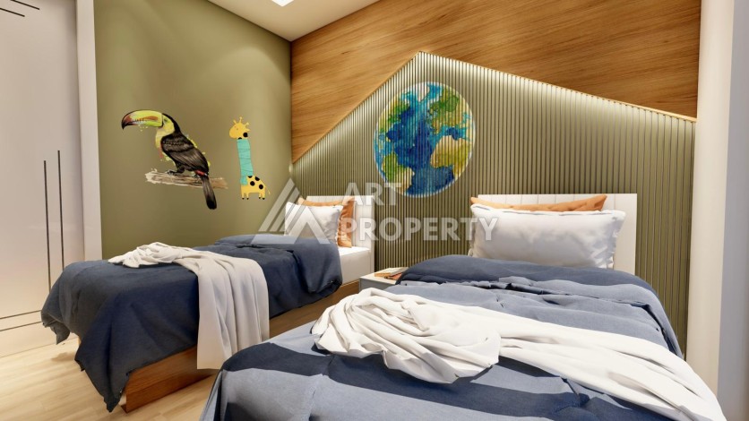 Видовые апартаменты 1+1 ,2+1 на начальном этапе строительства в открытом для ВНЖ районе Алании Паяллар - Ракурс 13