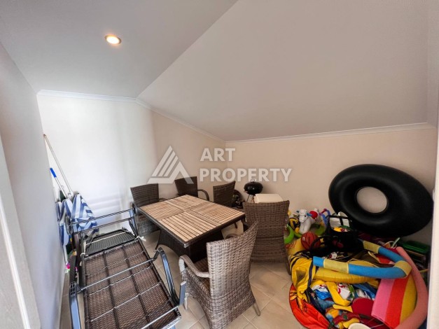 Уютный дуплекс 4+1 с видом на море и замок в центре Алании - Ракурс 21