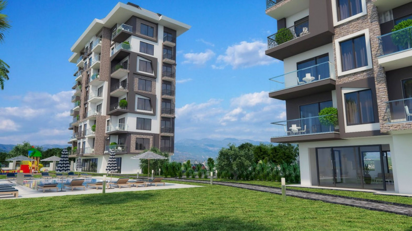 Новый инвестиционный проект в фантастическом месте Демирташ, Алания, рядом со Средиземным морем - Ракурс 4