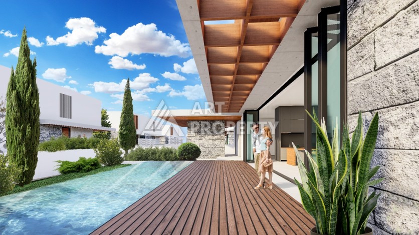 Стильный комплекс вилл с видом на море в районе Гирне Кипр - Ракурс 6