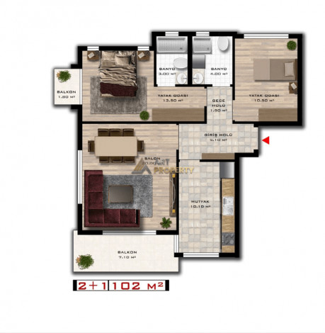 Новый инвестиционный проект в фантастическом месте Демирташ, Алания, рядом со Средиземным морем - Ракурс 10