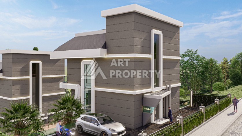 Шикарный проект комплекса вилл 4+1 в элитном районе Каргыджак - Ракурс 7