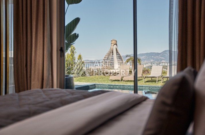 Уникальный комплекс вилл с потрясающим видом на море в районе Каргыджак - Ракурс 35