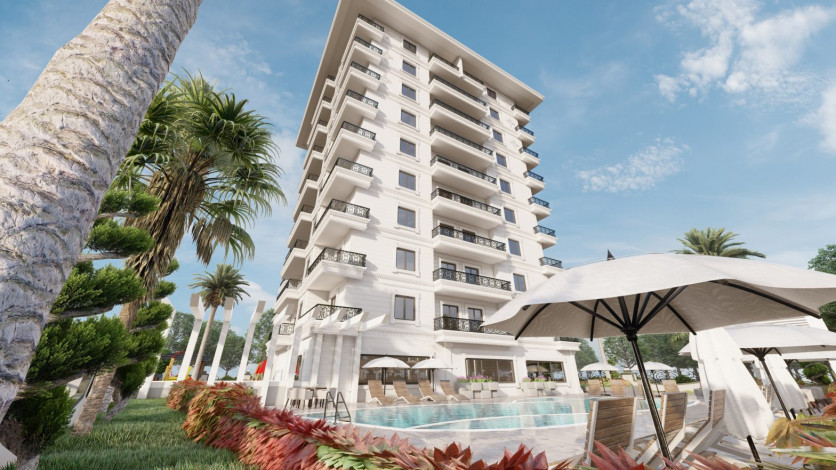 Инвестиционный проект на стадии котлована, в 800 метрах от Средиземного моря, в районе Махмутлар, Алания - Ракурс 4