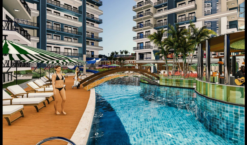 Дуплекс 2+1 в новом комплексе с богатой инфраструктурой на завершающем этапе строительства в Махмутлар, 112 м2 - Ракурс 10