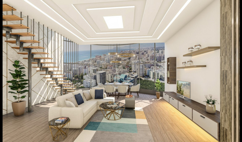 Дуплекс 2+1 в новом комплексе с богатой инфраструктурой на завершающем этапе строительства в Махмутлар, 112 м2 - Ракурс 13