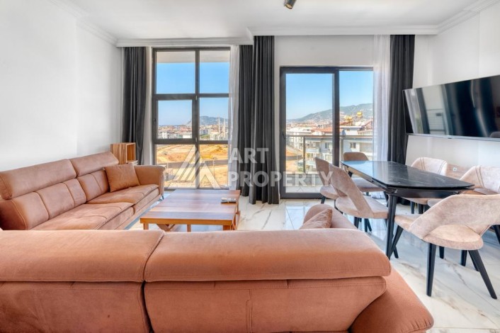 Двухуровневая видовая квартира 3+1 с новой мебелью в новом доме в Оба! - Ракурс 14