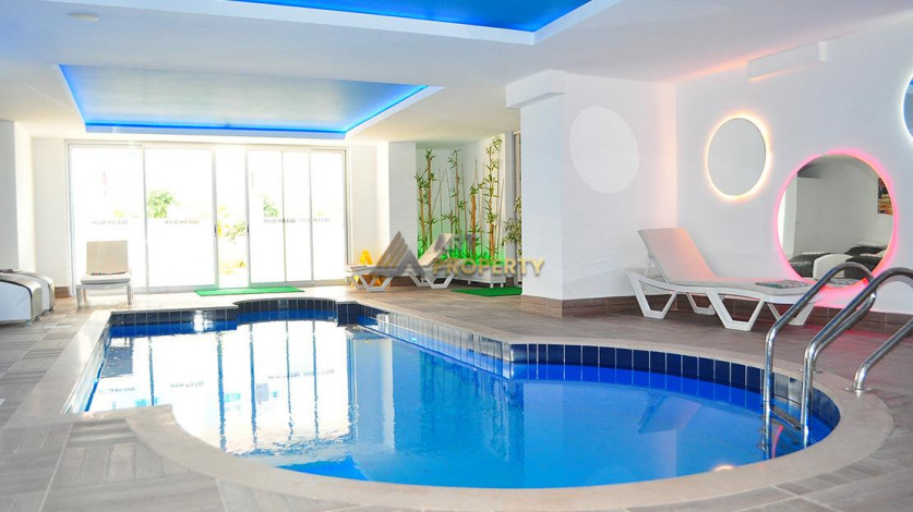 Трехкомнатная квартира с панорамным видом на Средиземное море в районе Махмутлар, Алания,120 м2 - Ракурс 11