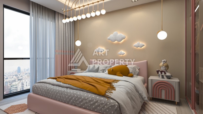 Квартиры от 59 до 130 кв.м. в крупной престижной резиденции в Мерсине. Мезитли. - Ракурс 17