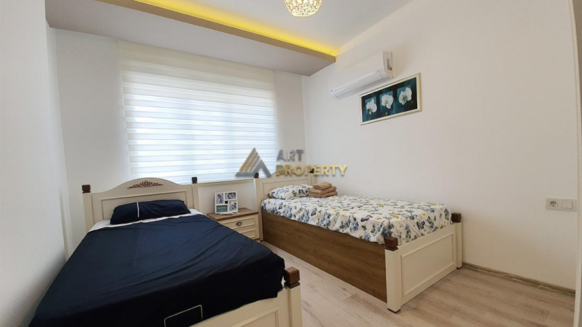 Трехкомнатная квартира с панорамным видом на Средиземное море в районе Махмутлар, Алания,120 м2 - Ракурс 25