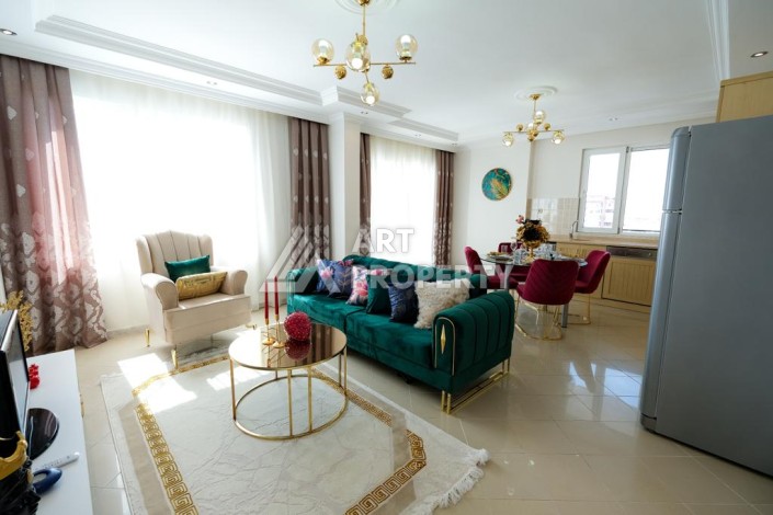 Квартира 2+1 с потрясающим видом на море и крепость в районе Тосмур - Ракурс 3