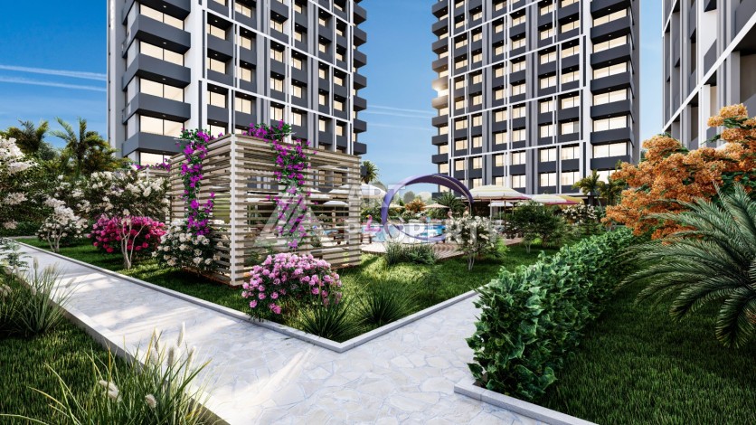 Квартиры 1+1 и 2+1 от 63 кв.м. в прекрасном районе Арпачбахшиш, Мерсин. - Ракурс 4