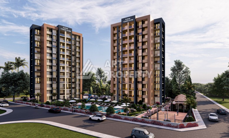 Проект с квартирами 2+1 под гражданство в Мерсине, район Томюк. - Ракурс 19