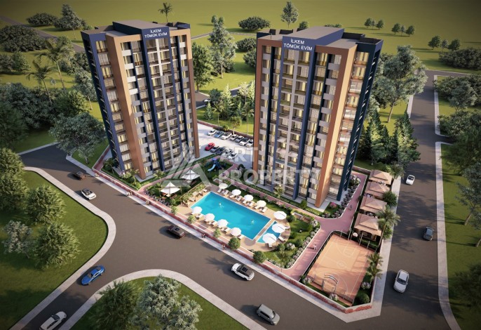 Проект с квартирами 2+1 под гражданство в Мерсине, район Томюк. - Ракурс 20