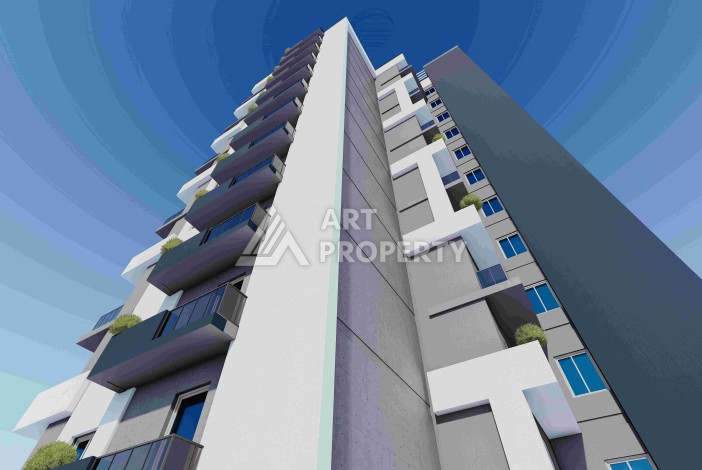 Квартиры 2+1 и 3+1 в строящейся резиденции у моря в Мерсине, от 79,5 кв.м. - Ракурс 7