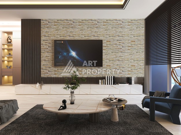 Квартиры 2+1 и 3+1 в строящейся резиденции у моря в Мерсине, от 79,5 кв.м. - Ракурс 9