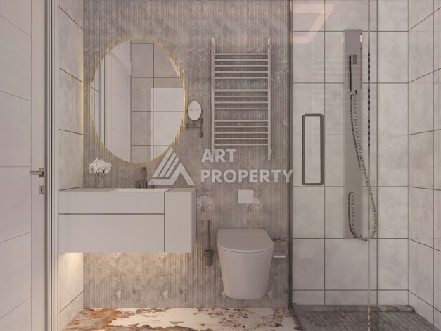 Квартиры 2+1 и 3+1 в строящейся резиденции у моря в Мерсине, от 79,5 кв.м. - Ракурс 12