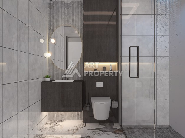 Квартиры 2+1 и 3+1 в строящейся резиденции у моря в Мерсине, от 79,5 кв.м. - Ракурс 17